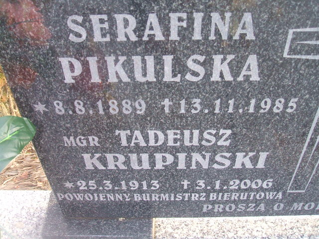 Tadeusz Krupiński 1913 Bierutów - Grobonet - Wyszukiwarka osób pochowanych