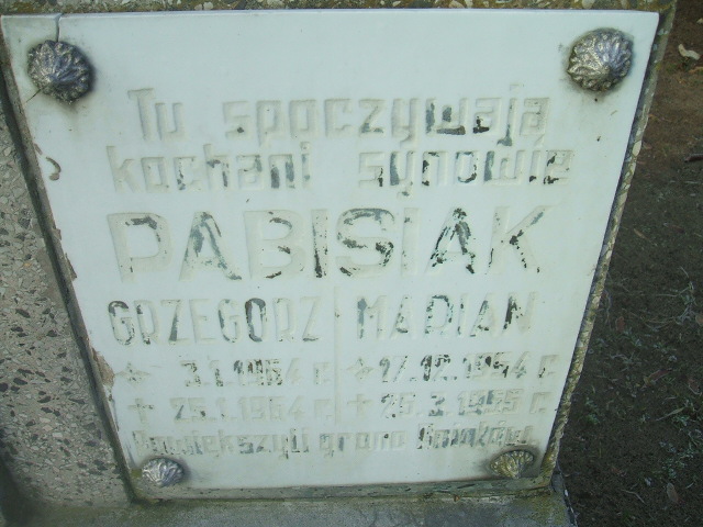 Grzegorz Pabisiak 1954 Bierutów - Grobonet - Wyszukiwarka osób pochowanych