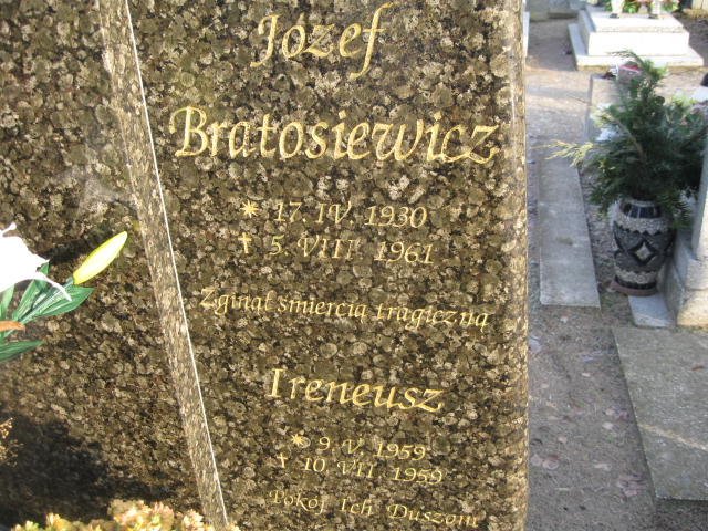 Józef Bratosiewicz 1930 Bierutów - Grobonet - Wyszukiwarka osób pochowanych