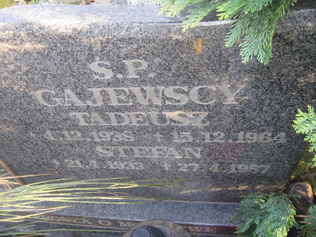 Tadeusz Gajewski 1938 Bierutów - Grobonet - Wyszukiwarka osób pochowanych