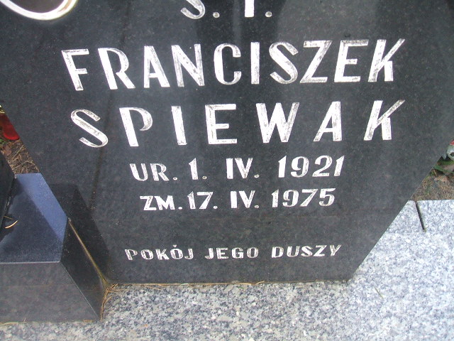 Franciszek Śpiewak 1921 Bierutów - Grobonet - Wyszukiwarka osób pochowanych