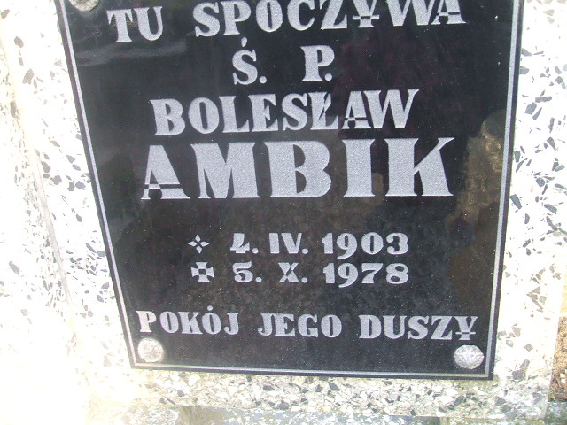 Bolesław Ambik 1903 Bierutów - Grobonet - Wyszukiwarka osób pochowanych
