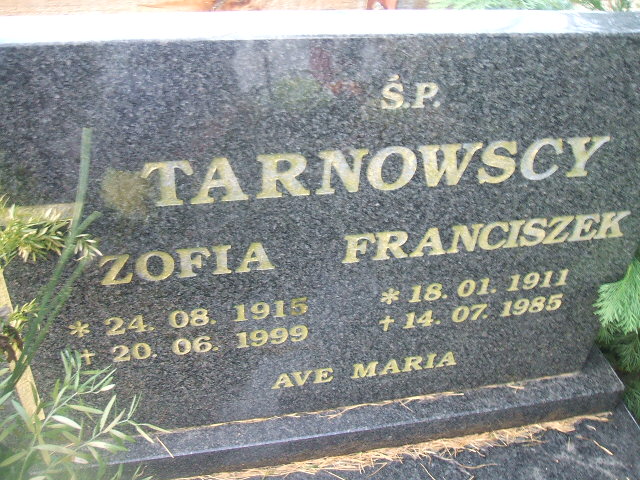 Zofia Tarnowska 1915 Bierutów - Grobonet - Wyszukiwarka osób pochowanych
