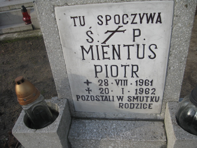 Piotr Mientus 1961 Bierutów - Grobonet - Wyszukiwarka osób pochowanych